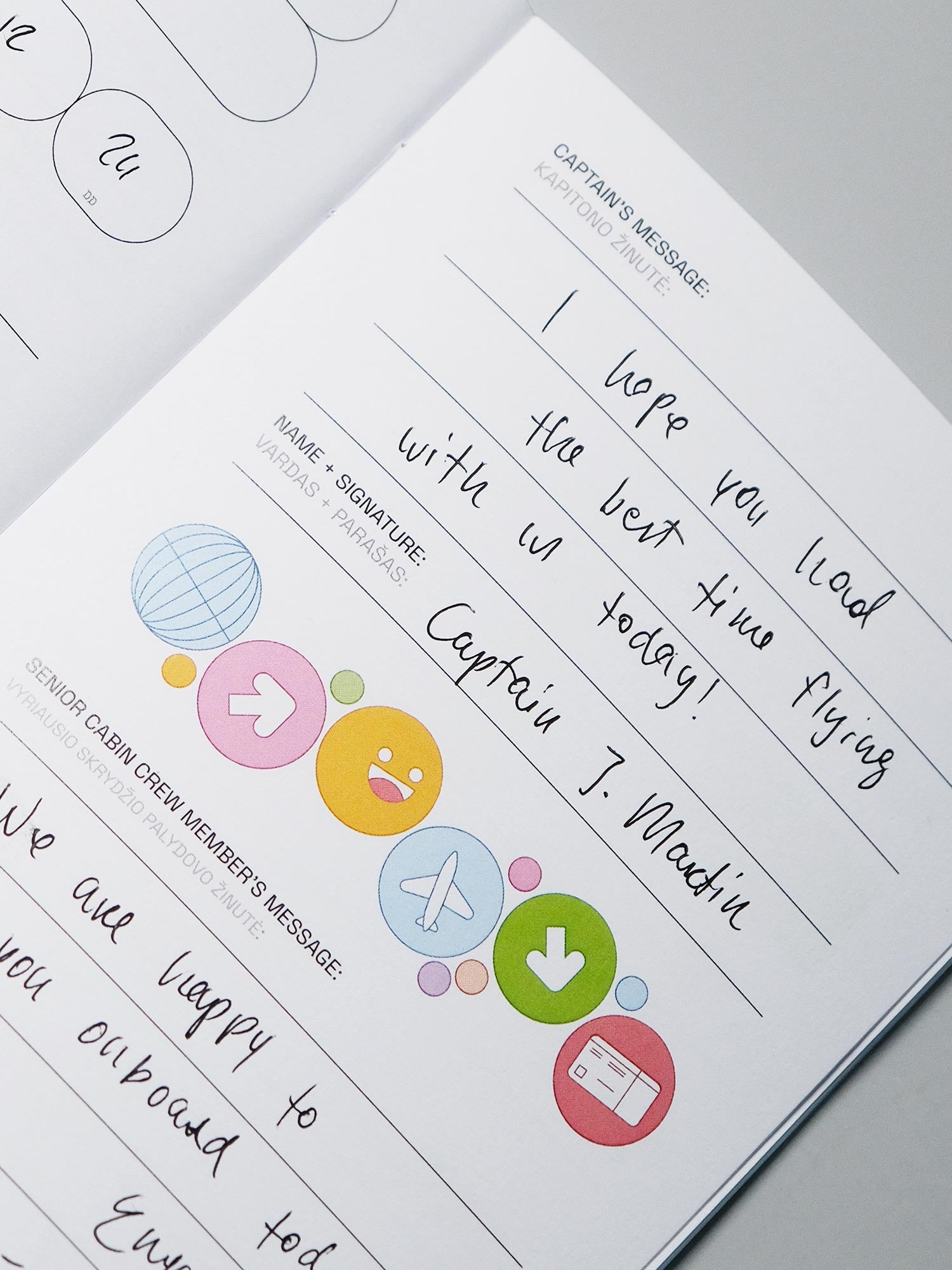 Skrydžių žurnalas vaikams